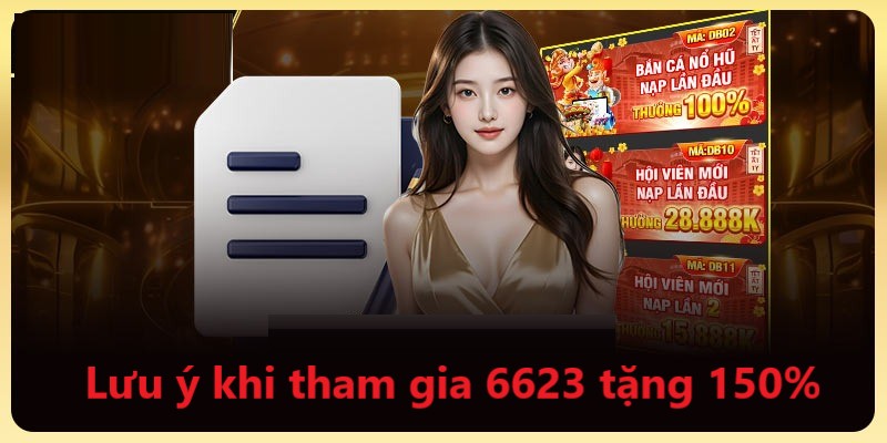 Ghi nhớ các lưu ý trên để tham gia sự kiện thưởng nạp 150% tại 6623 hiệu quả
