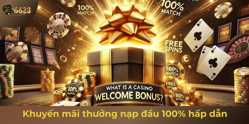 Ảnh minh hoạ: Thông tin về thưởng nạp đầu 100 cho thành viên mới tại 6623